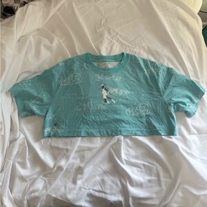 Jordan Teal Crop Top with Graphic